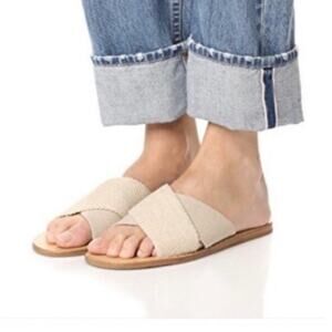 rag & bone Cream Cross‑Strap Slide Sandals